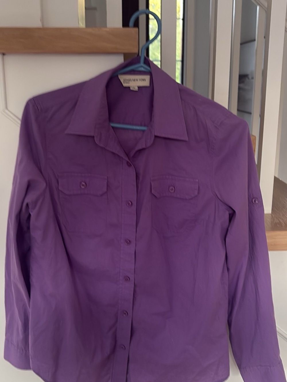 Jones New York Sport Purple Button-Up Shirt